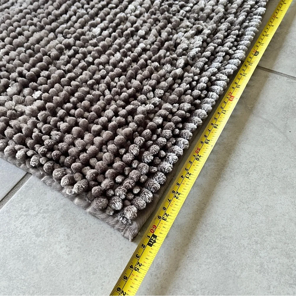 Brown and Cream Textured kitchen and Bath floor Mat rug
